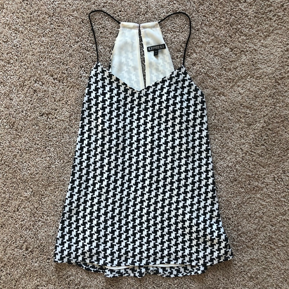Houndstooth racerback lined dress camisole
